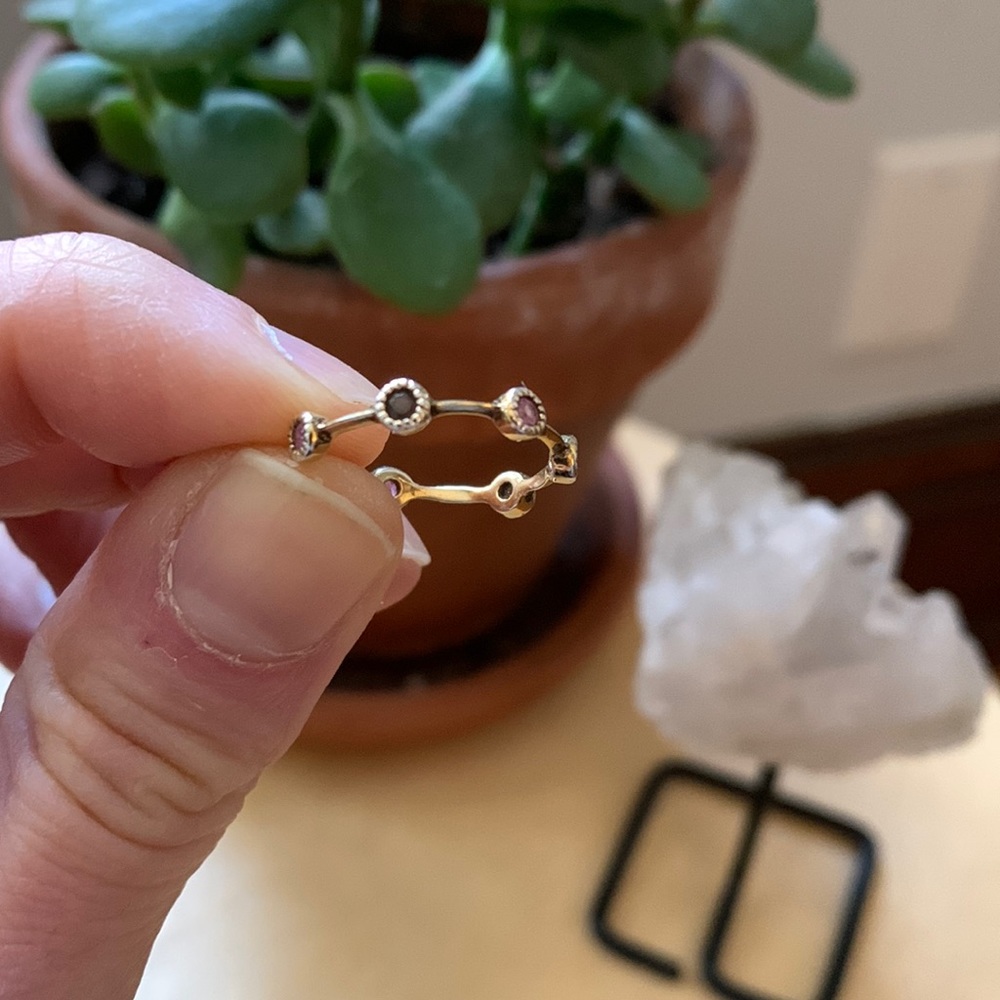 Adore Adorn 14k Gold Plated Eternity Gemstone Ring